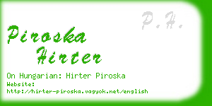 piroska hirter business card